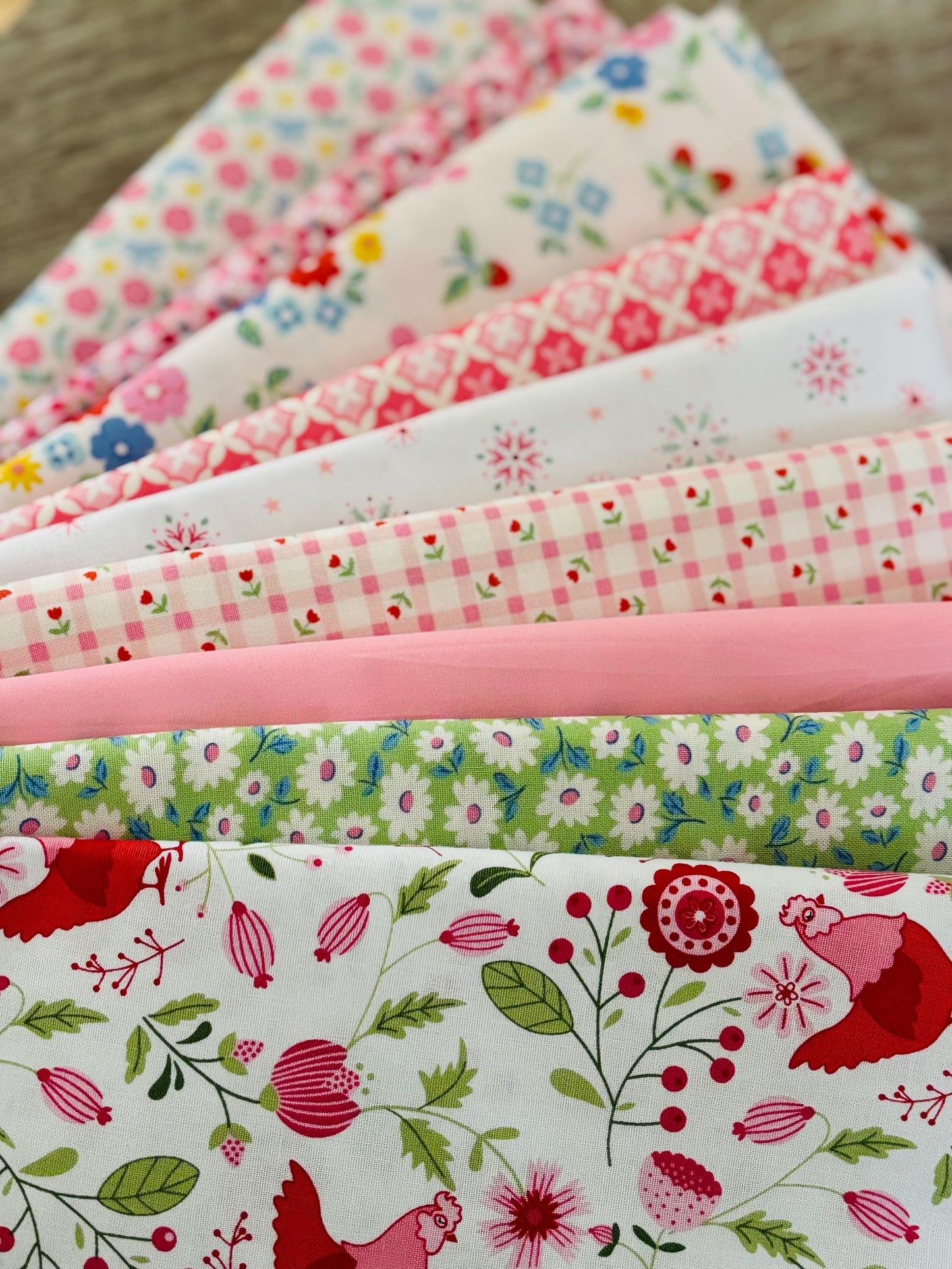 Pretty Poppie - 9 fat quarter bundle - Poppie Cotton starry smitten chicken bluebells & buttercups #2
