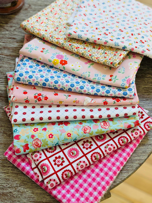 Pretty Poppie - 9 fat quarter bundle - Poppie Cotton starry smitten chicken bluebells & buttercups #3