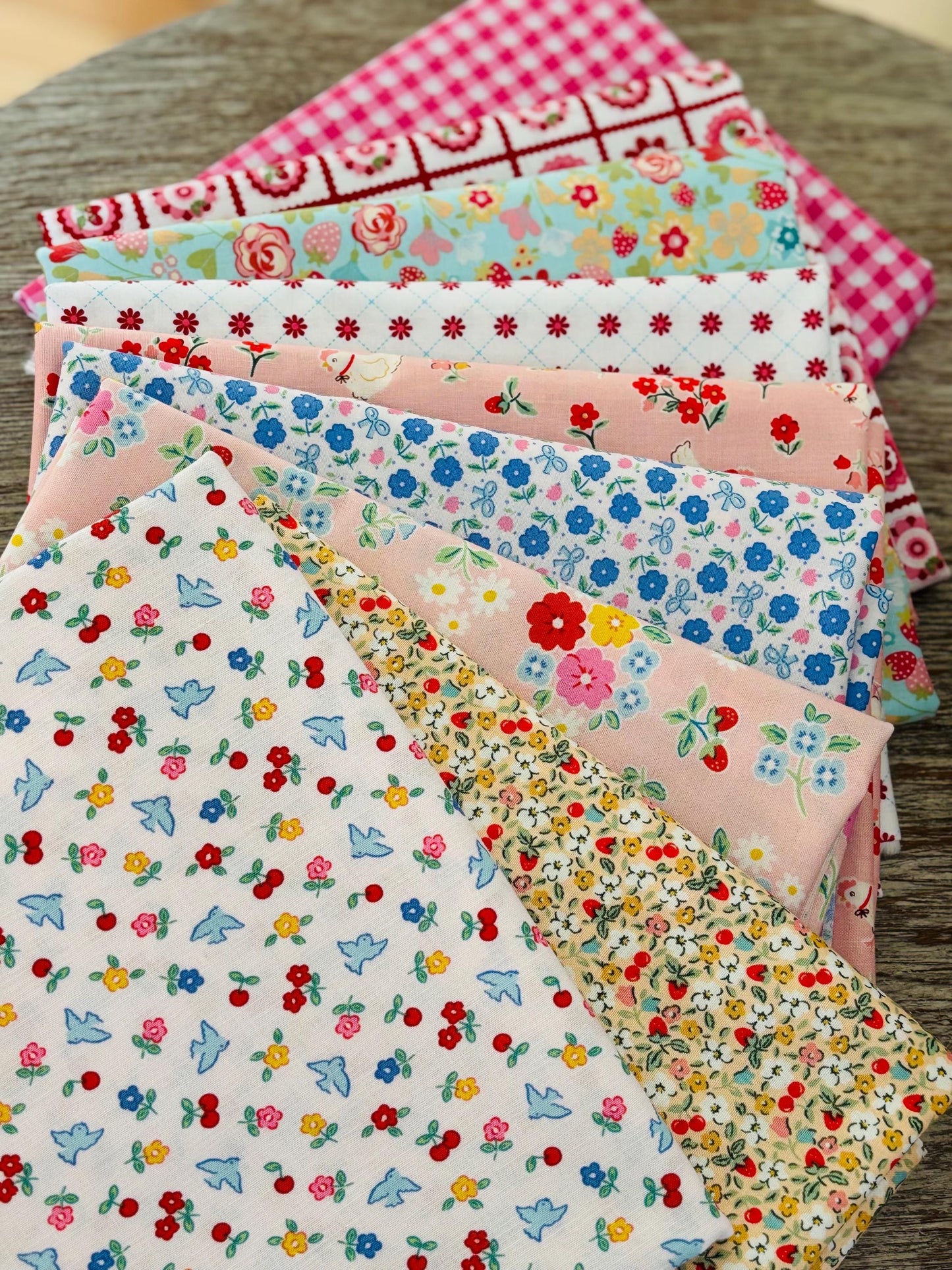 Pretty Poppie - 9 fat quarter bundle - Poppie Cotton starry smitten chicken bluebells & buttercups #3