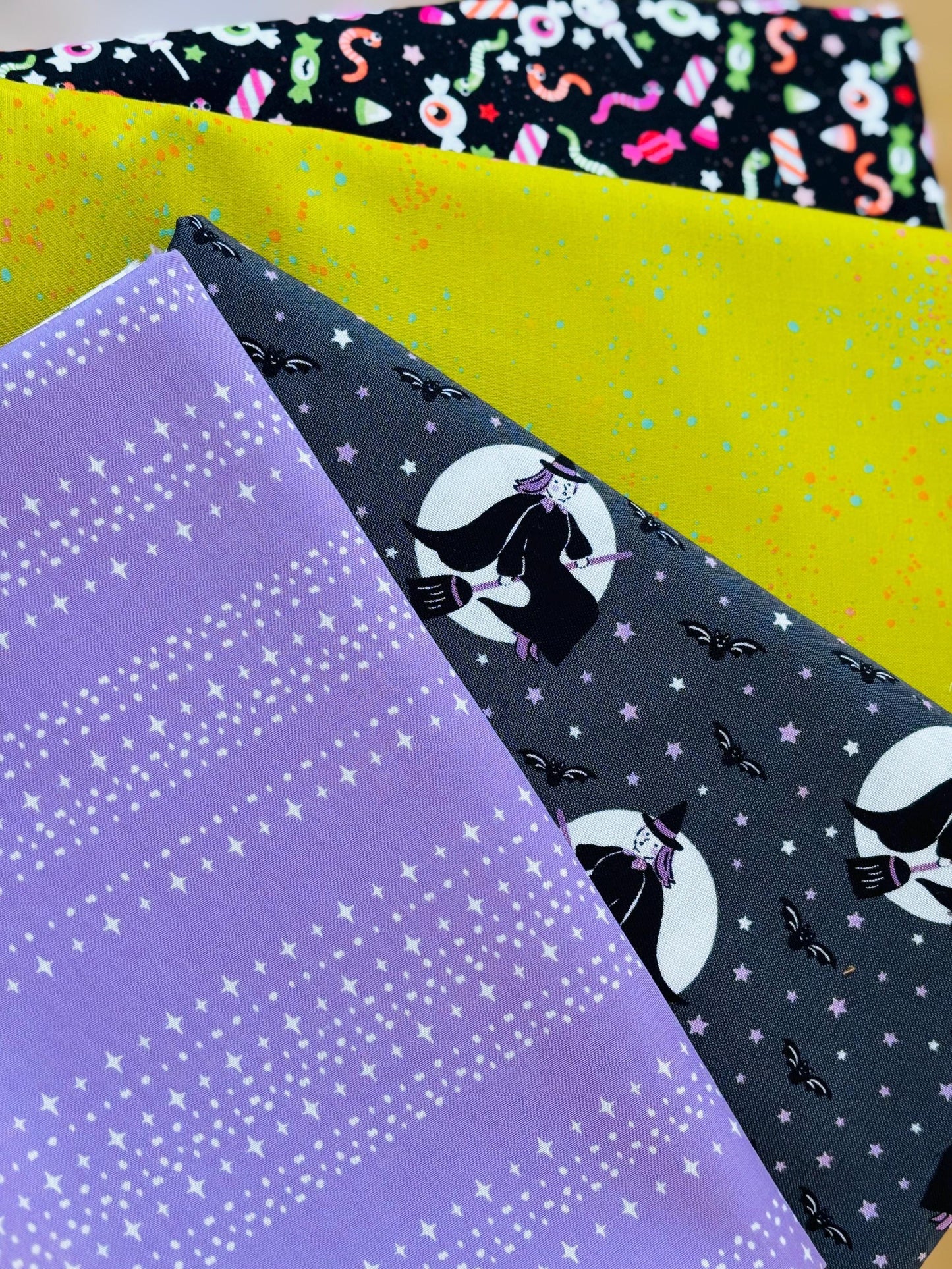 Monster block party BLACK - 9 fat quarter bundle - HALLOWEEN