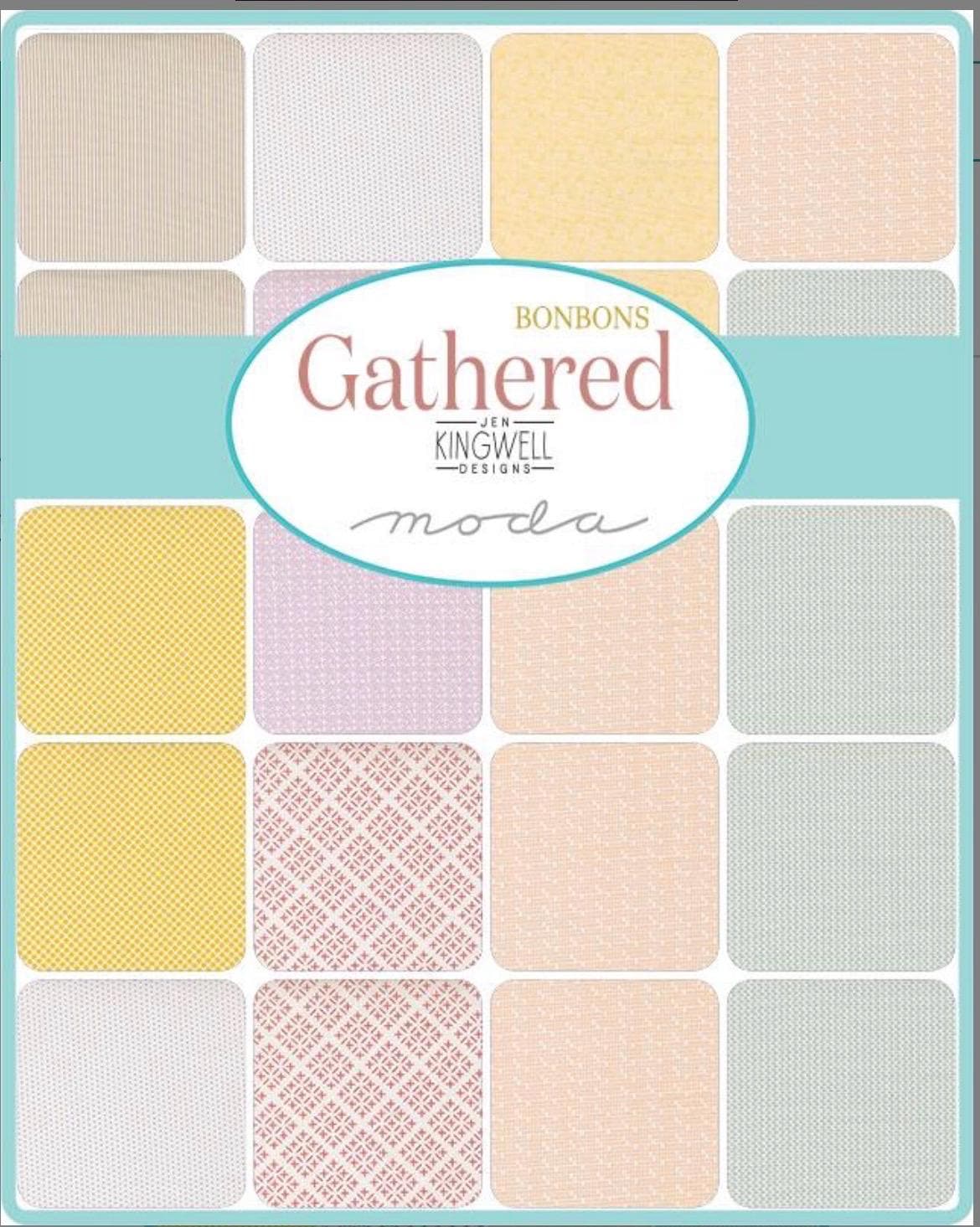 Gathered Bonbons 8 piece FQ / Half yard bundle - Jen Kingwell - Low volume
