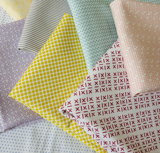 Gathered Bonbons 8 piece FQ / Half yard bundle - Jen Kingwell - Low volume