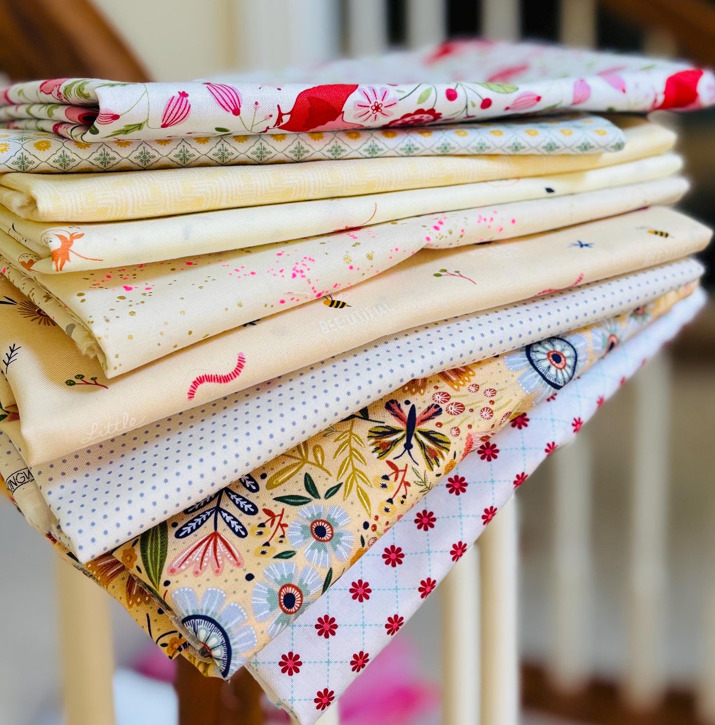Summer lights - 10 fat quarter bundle - Ruby star- speckled strawberry starry AGF