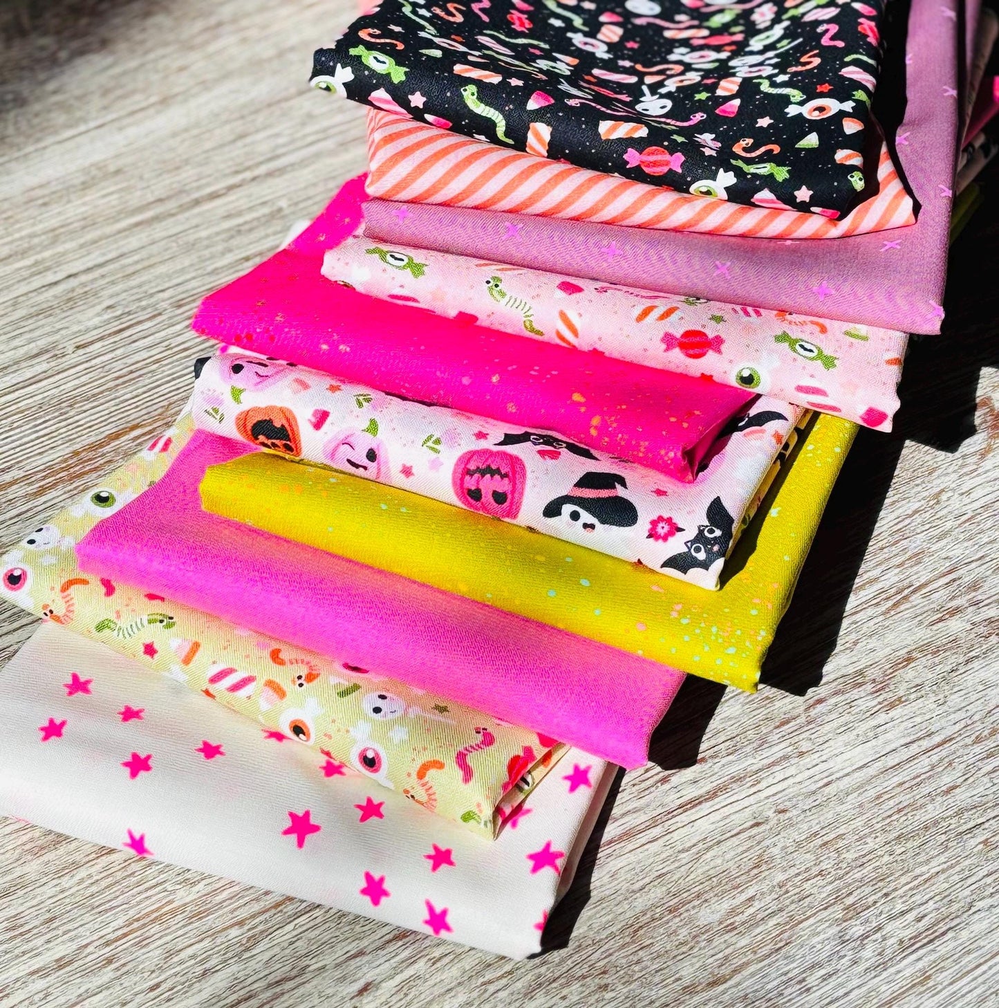 Treat please # 2 - 10 fat quarters - pink Ruby star AGF Spooky n sweet not scary