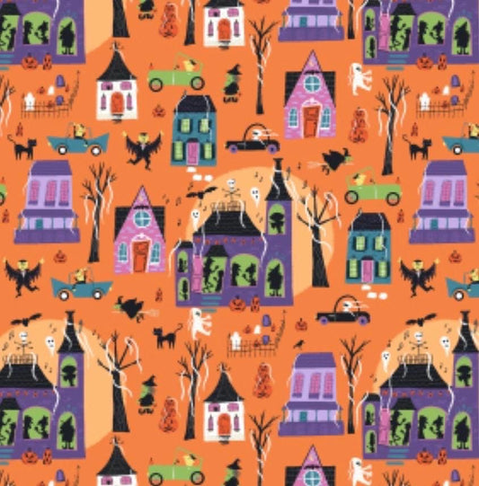 Cotton + steel Monster block Party Boo-tiful Halloween MA100BH2