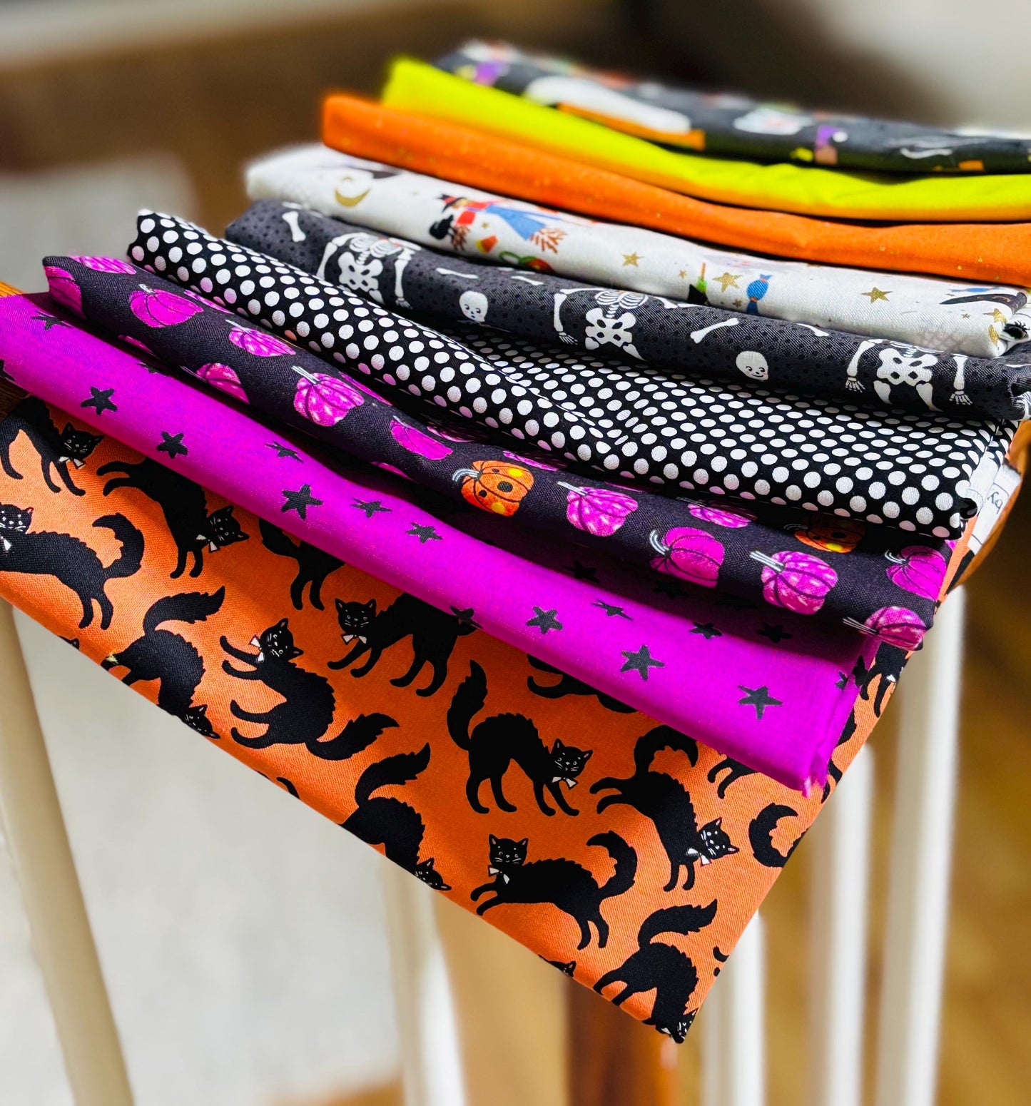 Monster block party BLACK - 9 fat quarter bundle - HALLOWEEN