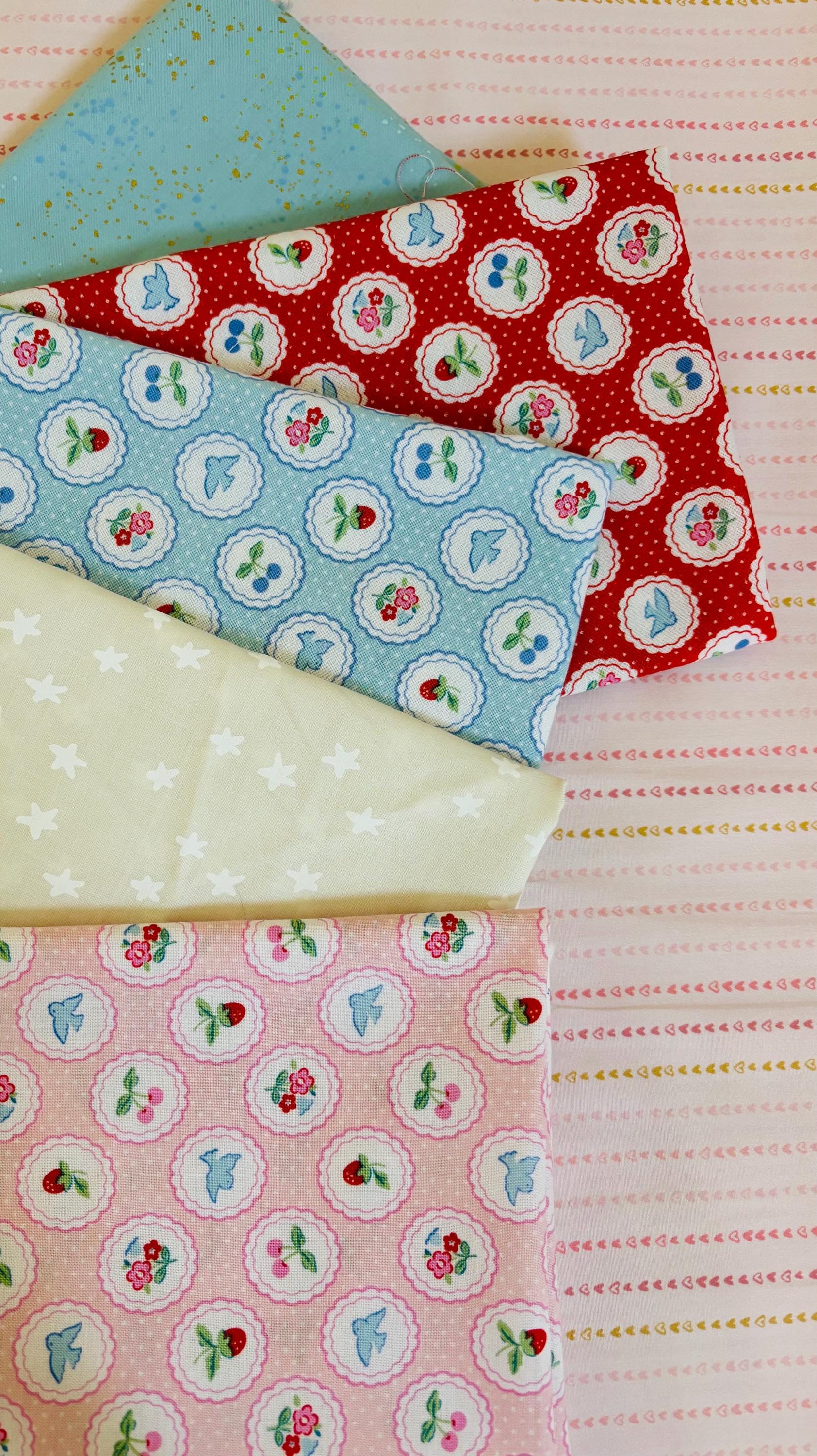 Chirp + charm - 6 fat quarter bundle - Poppie Cotton Ruby star and more