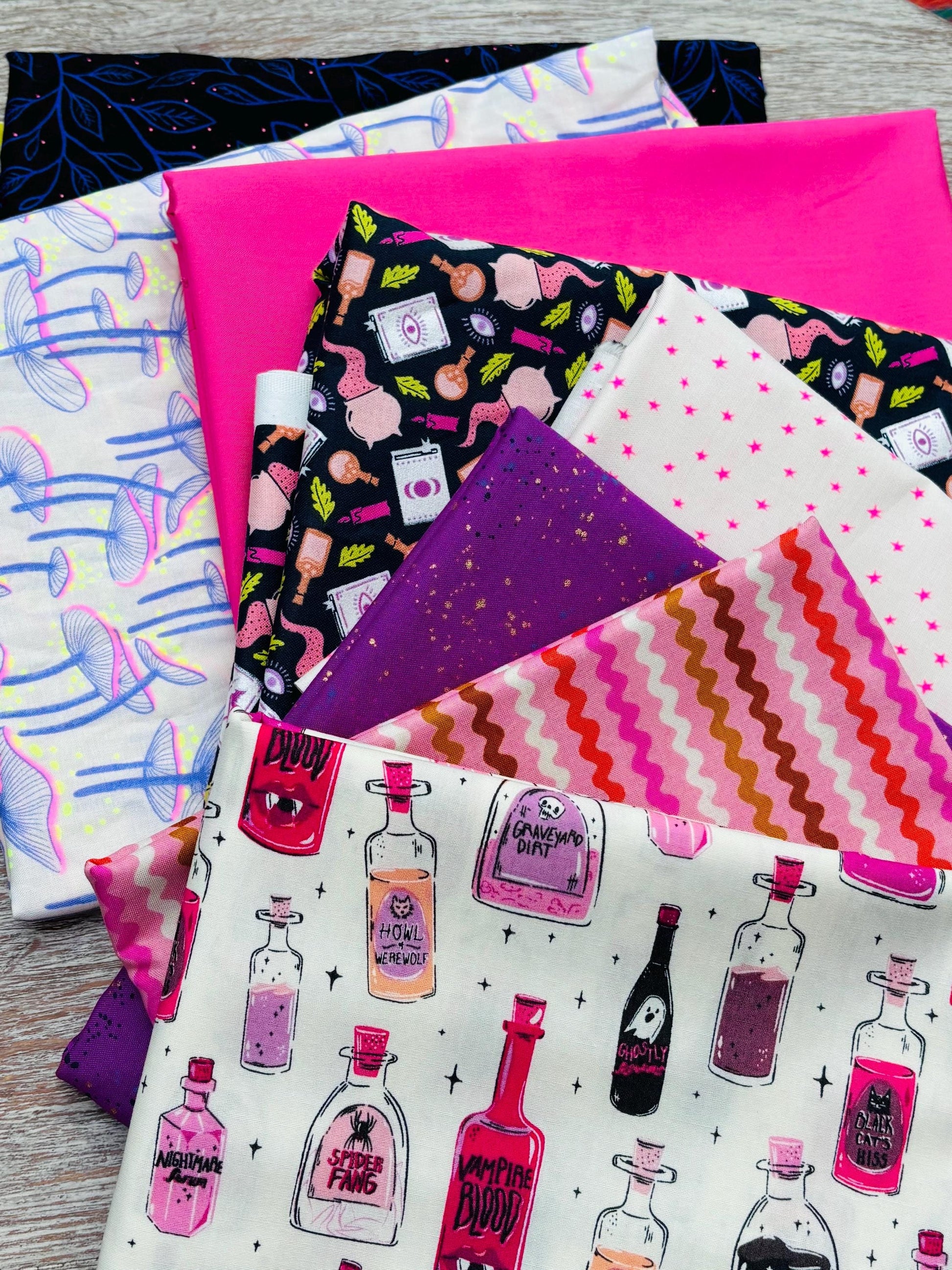 Potions #3 - 8 fat quarter bundle - halloween