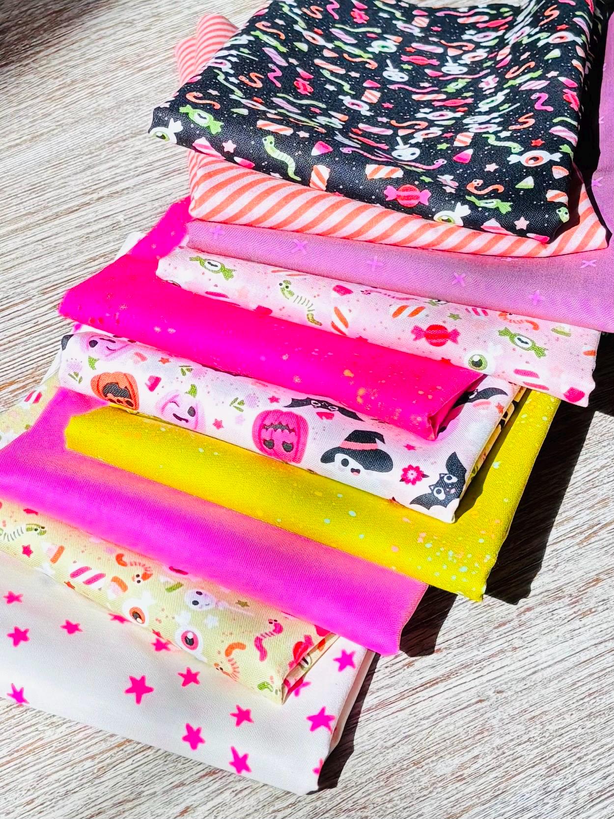 Treat please # 2 - 10 fat quarters - pink Ruby star AGF Spooky n sweet not scary