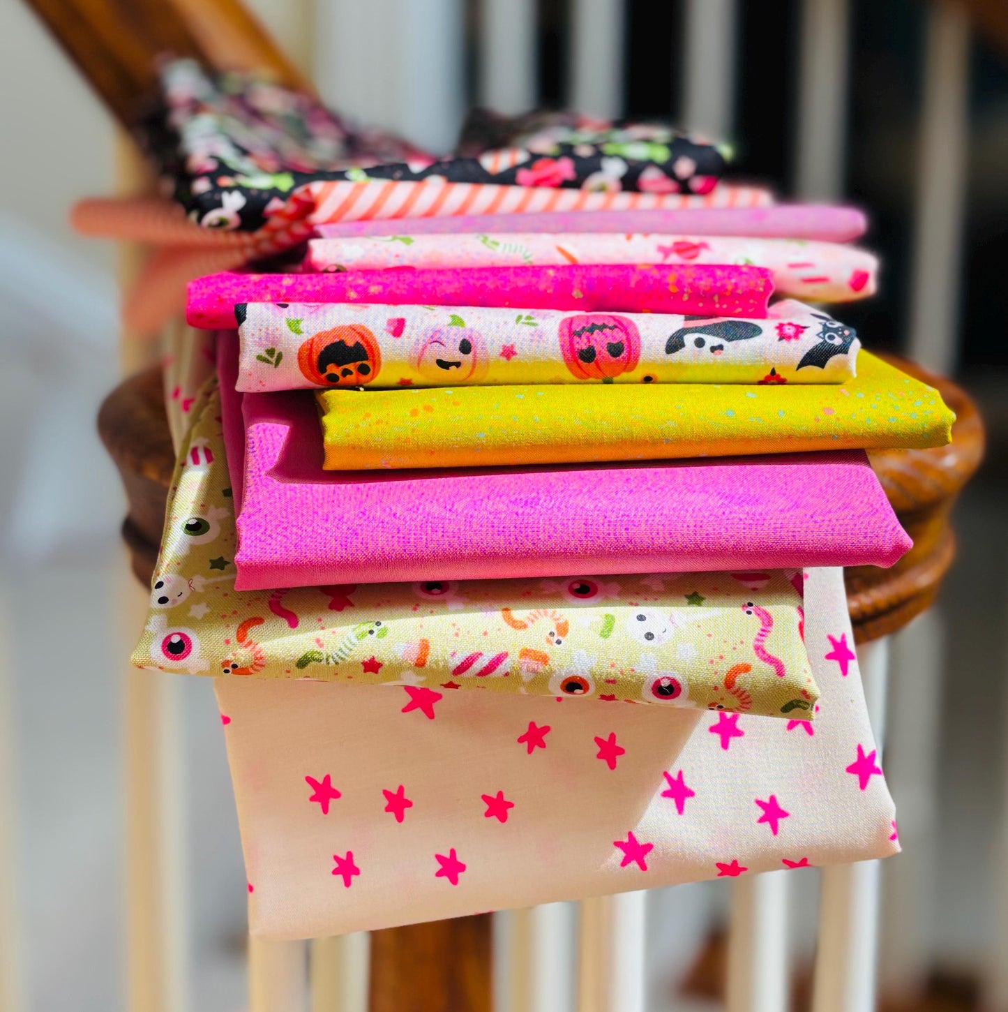 Treat please # 2 - 10 fat quarters - pink Ruby star AGF Spooky n sweet not scary