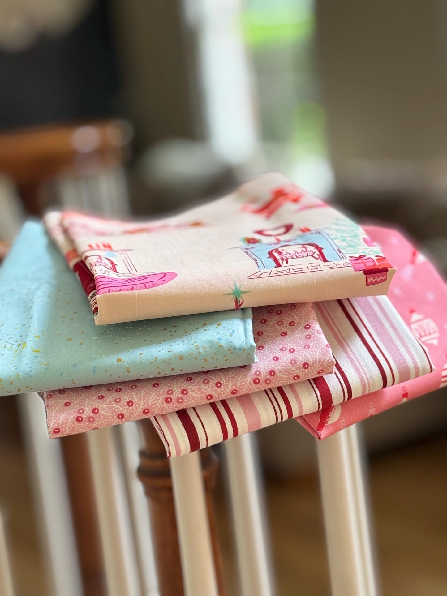Return of pink Christmas part 12 - 9 fat quarter bundle - christmas in color starry speckled RSS AGF Poppie