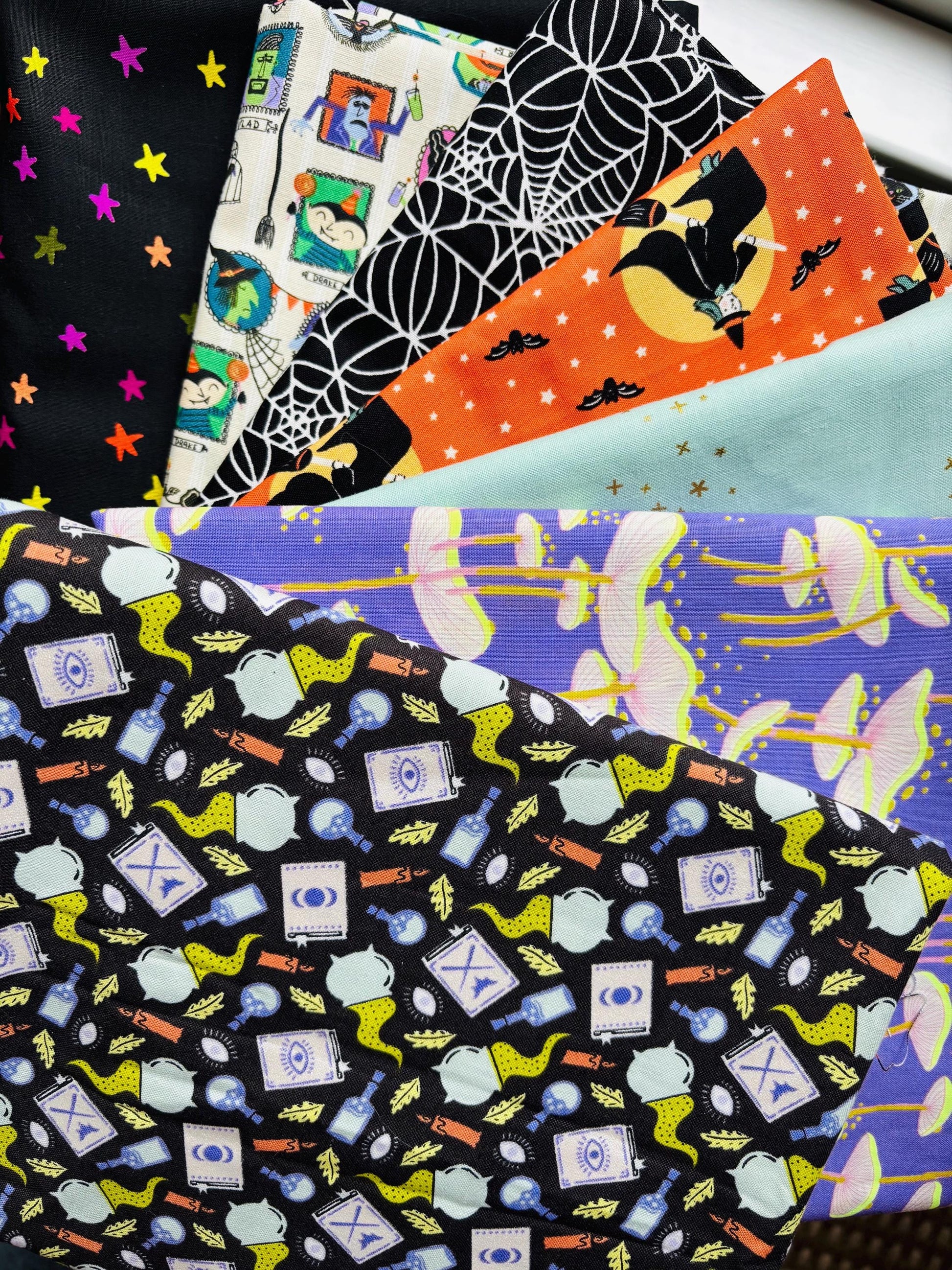 Potions # 2 - 7 fat quarter bundle - halloween