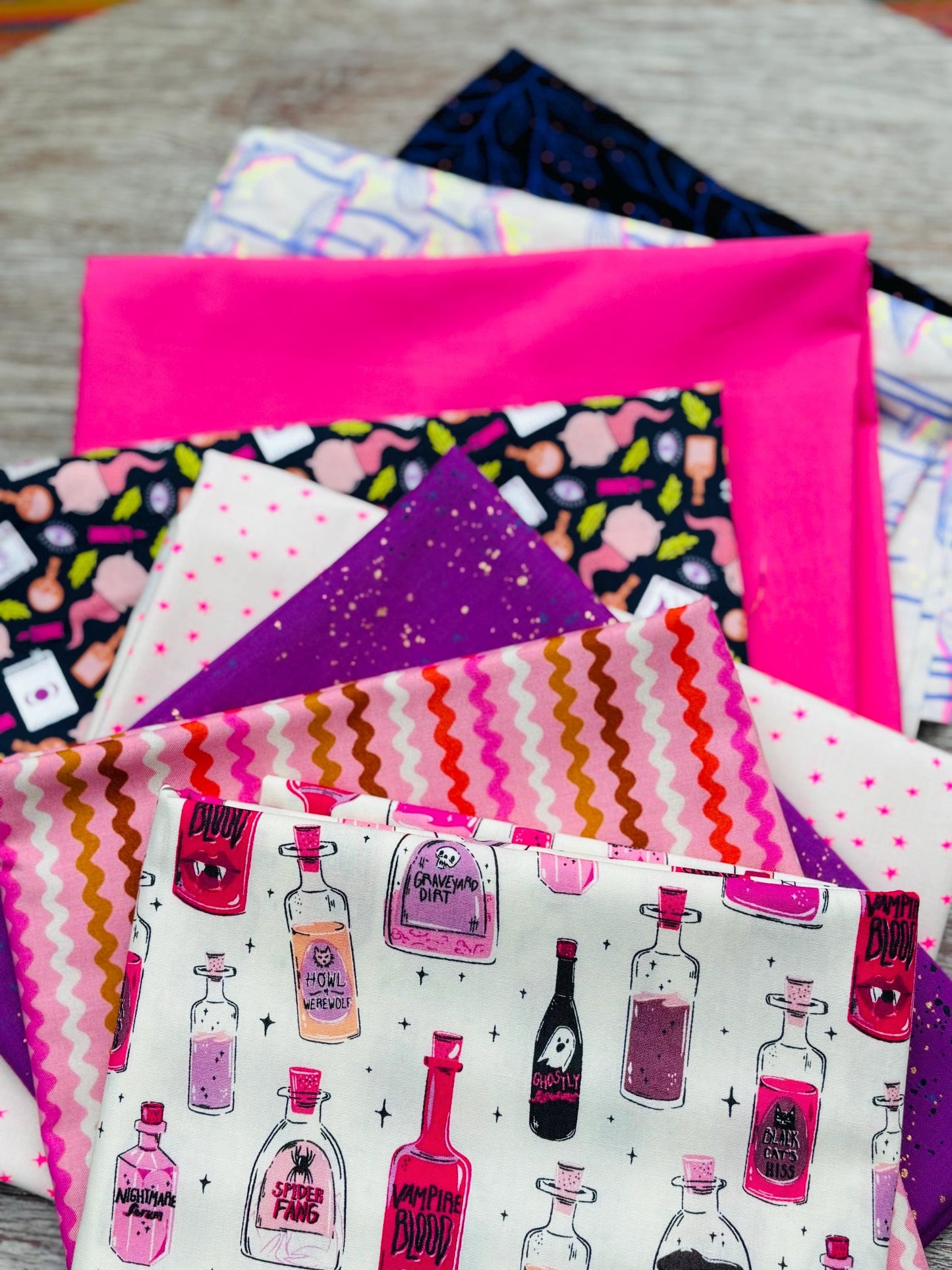 Potions #3 - 8 fat quarter bundle - halloween
