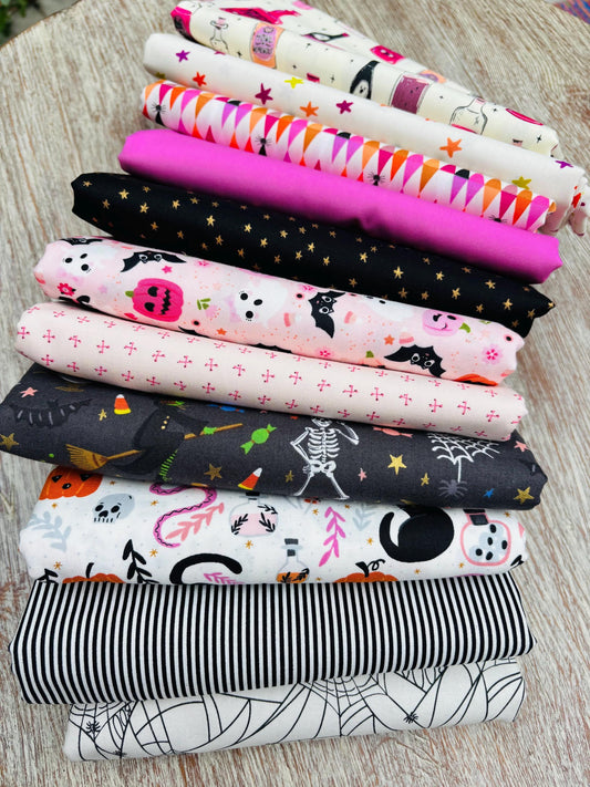 Halloween the lighter side - 10 fat quarter bundle - halloween