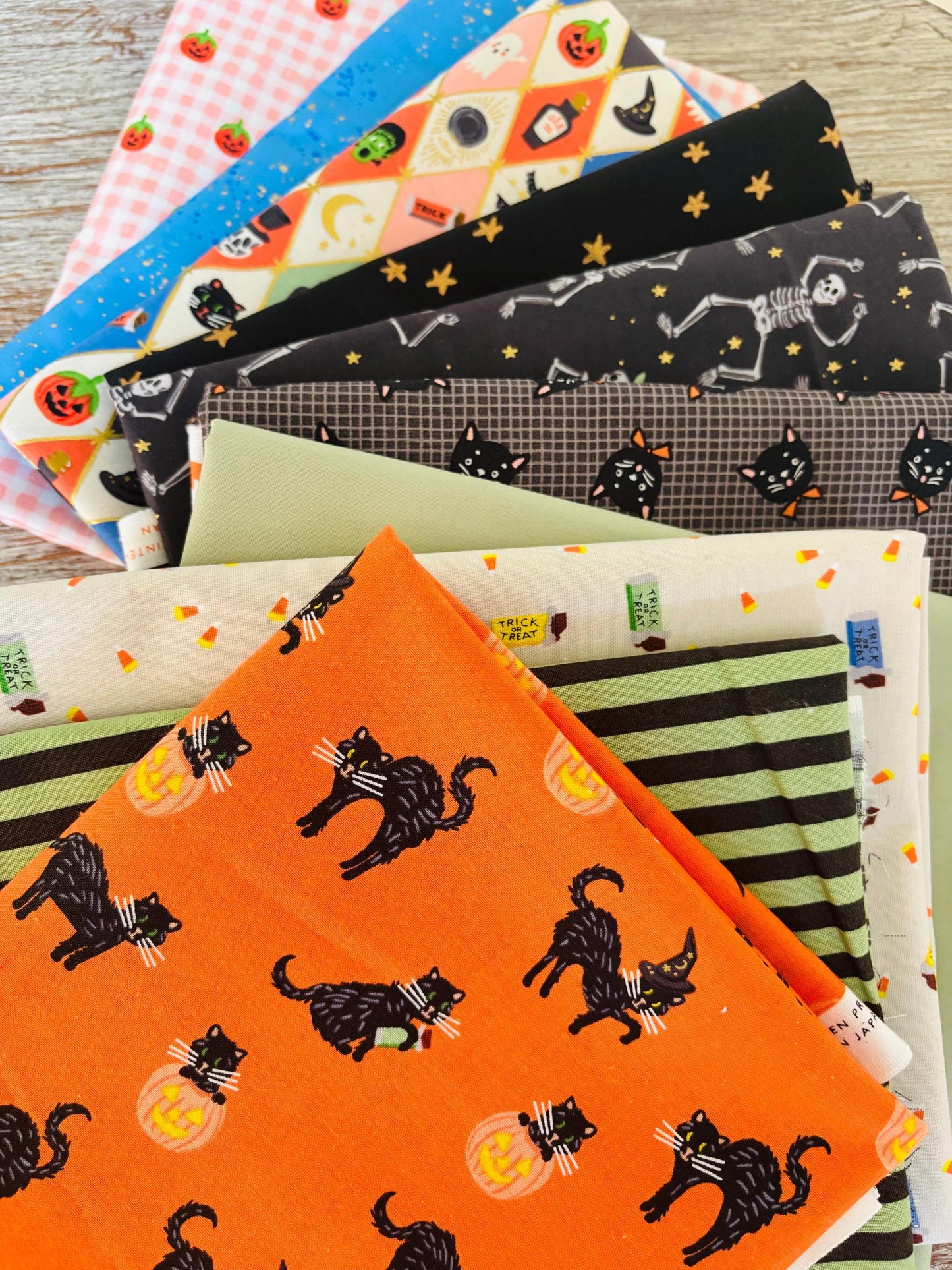 Once upon a halloween - 10 fat quarter bundle - halloween