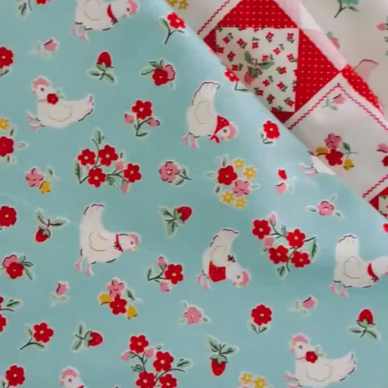 Hen house fun - chickens - 14 fat quarter bundle - farmhouse fancy - Lori holt - plaid Poppie cotton starry speckled