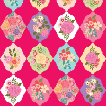 Calico Cowgirls  - Poppie cotton Lori woods | in stock - Wallpaper - floral - dark pink CW24805