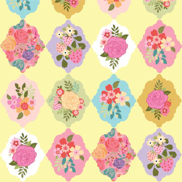 Calico Cowgirls  - Poppie cotton Lori woods | in stock - Wallpaper - floral - yellow CW24806